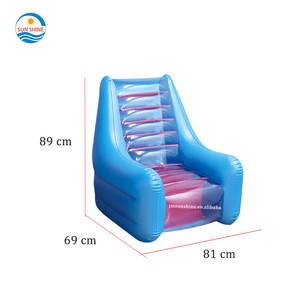 Kids/adult transparent pvc bean bag child modern flocking single air couch sofa inflatable armchair