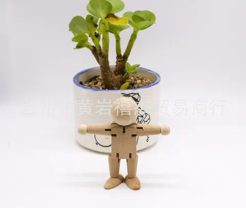 Kindergarten DIY hand-painted white embryo small wooden figure wooden figure cartoon large and small decoration can be graffiti