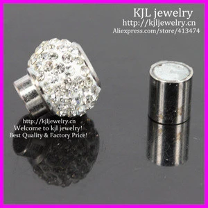 KJL-BD5327 Wholesale 14x14x17mm Clay Crystal Magnetic Tube Bar Clasps For Fashion Bracelet Jewelry Making accessories