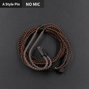 KZ Original Replacement Cable 4 Strands Oxygen Free Earphone Cable Brown Silver Plated Durable Headphone Cable A/B/C Pin for KZ