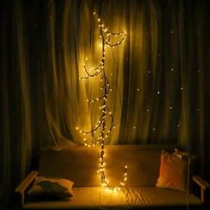 L DIY 7.5 FT Vine Hanging Garland with 144 LED String Light 24V Willow Vine Lights for Bedroom Wall Christmas Party Decoration
