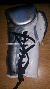 Lace up Metallic Leather Boxing Gloves