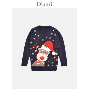 lady newly christmas style jacquard xmas sweater with sequins Santa Claus