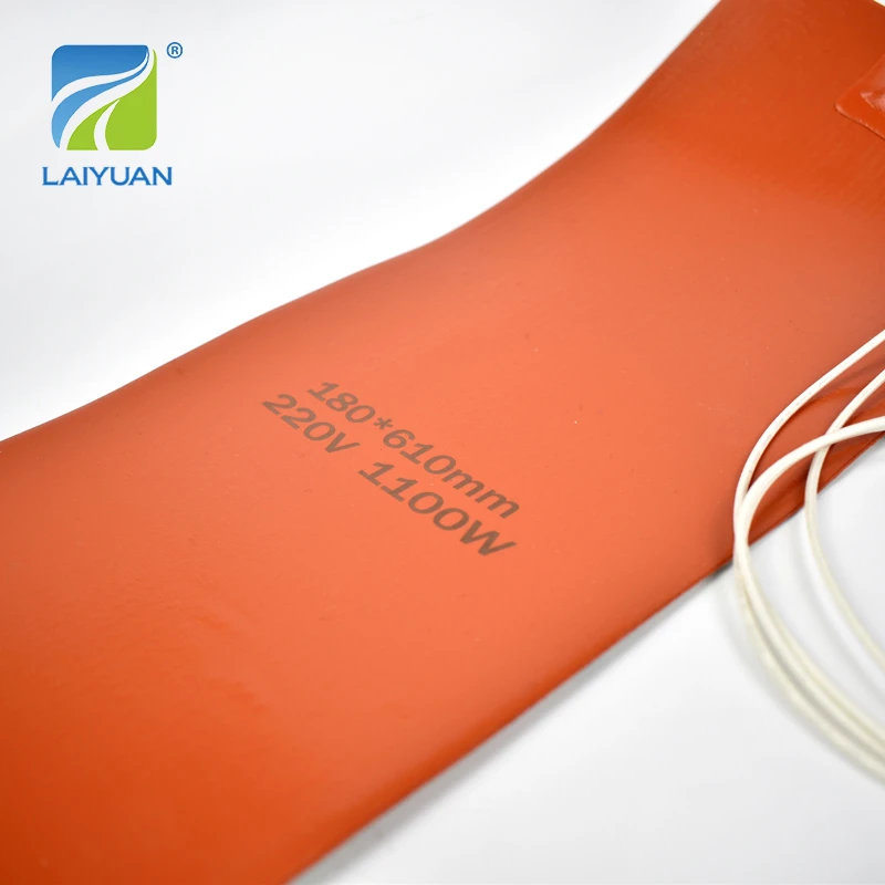 Laiyuan Customized 180*610mm Silicone Electric Heater 220V 1200W Silicone Rubber Pad Heater