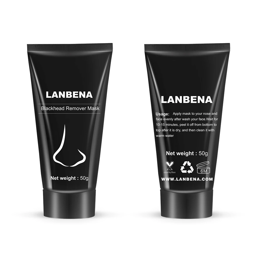 Lanbena Natural Bamboo Charcoal Deep Cleansing Peel Off Suction Mask Sheet Nose Face Purifying Blackhead Remover Mask