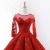 Import Latest Long Sleeves Red Wedding Dress Real Photo A Line Lace Bridal Ball Gown Dress from China
