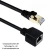 Import LBT 1M CAT 6 RJ45 Male to Female Shielded LAN Network Patch Cord with Gold Plated Plug Black Round Ethernet Extension Cable from China