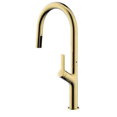 Lead Free Kitchen Faucet 304 Stainless Steel Single Handle Pull Down Sprayer Sink Faucet Gold