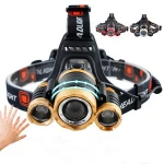 LED Headlamp Zoomable T6 Head Flashlight Torch Sensor Rechargeable Head Light Forehead Lamp Head Fishing Headlight