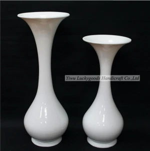 LG20170920-3 wedding decoration white fiber glass flower vase tall vase floor flower pot