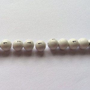 LIANSEN white paint with black logo numers 0~9 +A~Z uppercase letters logo curtain wooden beads