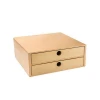 Lightweight 2 tier wooden box desk organizer