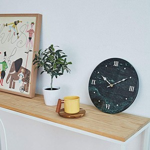 Living Room Wall Decoration Custom Made Clock 12inch Diameter Indian Green Marble Wall Clock,Marble Clock
