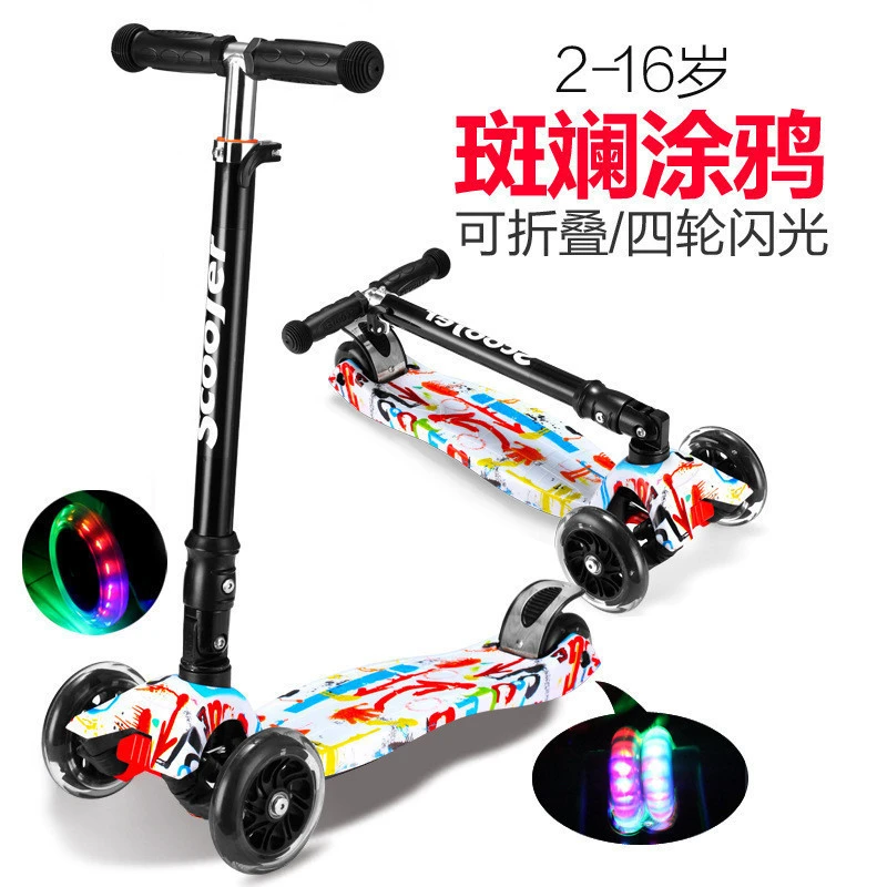 Logo customized flashing wheel scooter kids/best PVC wheel kids scooter/hot sale widen pedal kids kick scooter