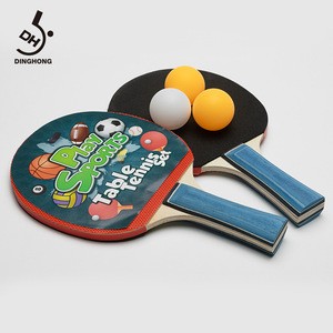 logo manufacture  table tennis bat and ball  wood table tennis rackets,with two rackets and three balls