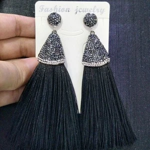 Long Tassel Earrings Womens Silk Thread Dangle Drop Earrings