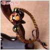 LONGJIE manufacturer wholesales wooden beads of red tiger eye stone corn knot handmade braid men rope bracelet accept custom
