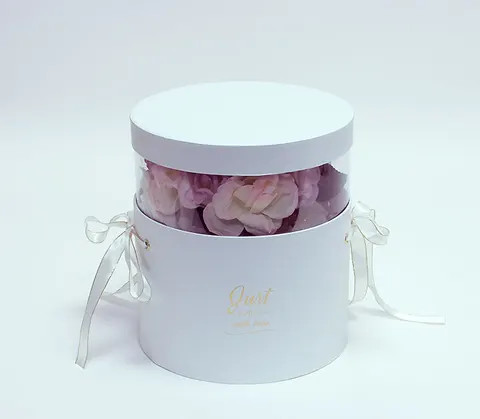 Buy Luxury Custom Pvc Rose Gift Box Round Paper Flower Display ...
