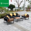 Luxury Exterior Aluminum Furniture Garden Sofas Teak Outdoor Patio Sofa Furniture Garden Sofa Set