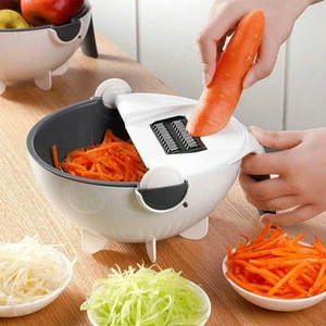 Magic Vegetable Cutter With Drain Basket 9 in 1 Multi-function Kitchen Veggie Fruit Shredder Grater Slicer Lowest Price Walmart