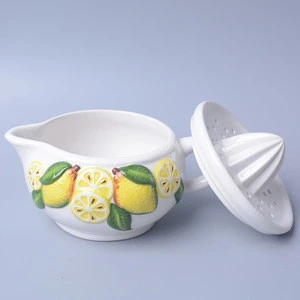 Manual ceramic citrus juicer reamer with ceramic pitcher