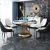 Import Marble dining table and chair combination round dining table with turntable from China