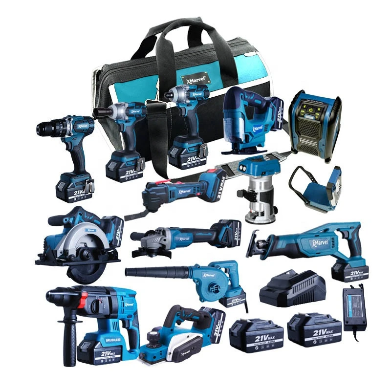 MARVEL N in one 15 pieces 21V 20V 4.0Ah 3.0Ah universal battery brushless angle grinder 18v power tools combo kit cordless