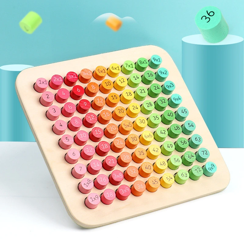 Mathematics 9x9 Multiplication Table Math Toy Montessori learning Digital Early Education Wooden Toys For Children