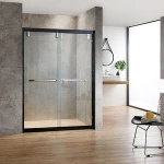 Matte Black Frame Tempered Clear Glass Black Framed Shower Doors