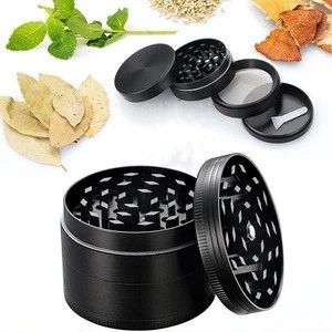 Metal Heavy Duty Zinc Alloy Grassleaf 50mm/2.0inch Spice Herb Grinder Magnetic 4 Part Pollinator For Grinding Herbs Spices