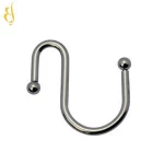 metal roller shower curtain S shape hook with end ball