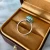 Import Minimalist design 18K gold plated 925 sterling silver  10*14mm paraiba blue stone solitaire ring from China