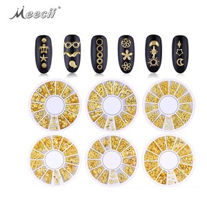 Mixed Styles Star Nails Glitter Rhinestones 3D Rivet Fashion DIY Metal Nail Decoration Accessories For Nail Art Stickers Decals