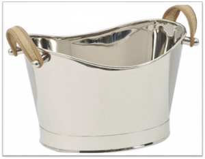 Modern Design Decorative Metal Champagne Bucket with leather strap