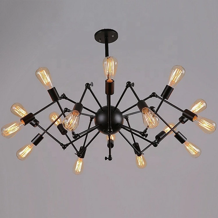 Modern Design Muti-heads Spider Pendant Light E27 Decorative Iron Lamp