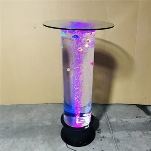 Modern led color changing club round bar table furniture