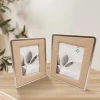 Modern light luxury woven leather picture frame model room home bedside table metal picture frame table decoration