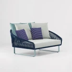Modern Sectional Waterproof Garden Patio Furniture Aluminium Teak Rattan Outdoor Sofas Set Bed