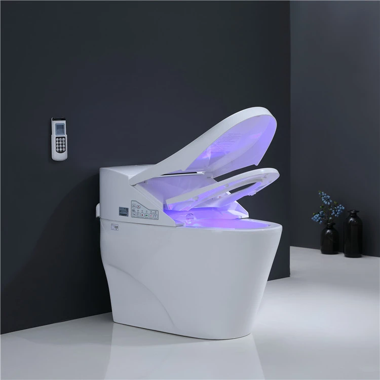 Modern style ceramic one piece siphon flusher toilet seat remote control automatic smart toilets