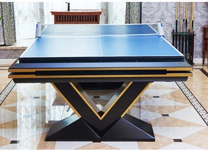 Modern V shape leg 9ft 8ft special design pool table tennis table combo