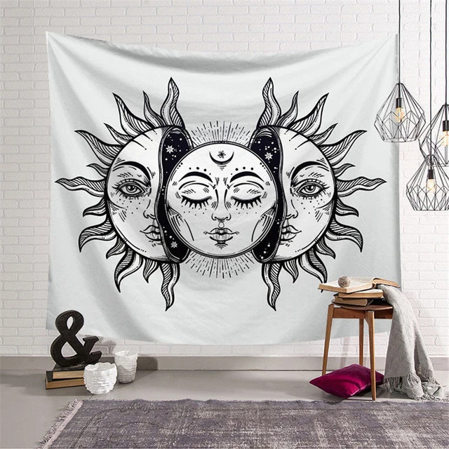 modern Wall Art Decor Cotton Mandala Bohemian  Tassels white rugs and tapestries for home decoration