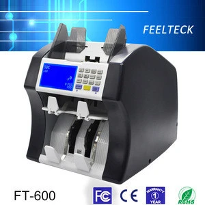most advanced money detector with calculator bill two pocket banknote sorter money scanner