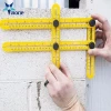 Multi Folding 4 Angle Ruler Template Measuring Tool Instrument Brick Tile Wood Corner Products Foldable Ruler Protractor