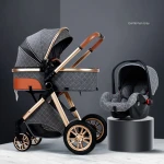 Multi-functional 3 in 1 Baby Stroller High landscape Can Sit Reclining Light Folding Two-way Eggshell design Baby Stroller