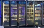 Multicolor LED Light Beer Wine Display Refrigerator Single-Temperature with Double Glass Door Fan Cooling for Fridge Bars