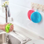 Multipurpose Kitchen Scrub Brush for Dish Pot and Veggies Fruit Non-Stick Pan 5 Colors Silicone Scrubber, Silicone Sponges