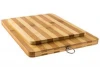 Natural bamboo cheese board set used for carving meat, chicken or fish and the other for prepping vegetables