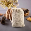 natural sisal mesh soap saver pouch with drawstring comfortable durable exfoliating bath bags for foaming shower