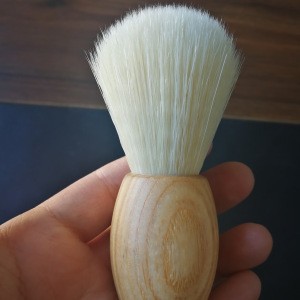 Natural wooden handle PBT synthetic bristle shaving brush