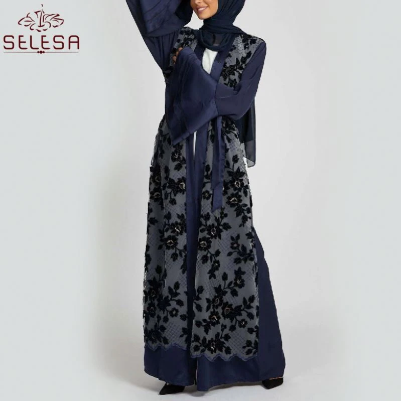 Negro 2020 New Design Wedding Gown Islamic Robe Muslim Dresses Black Abaya
